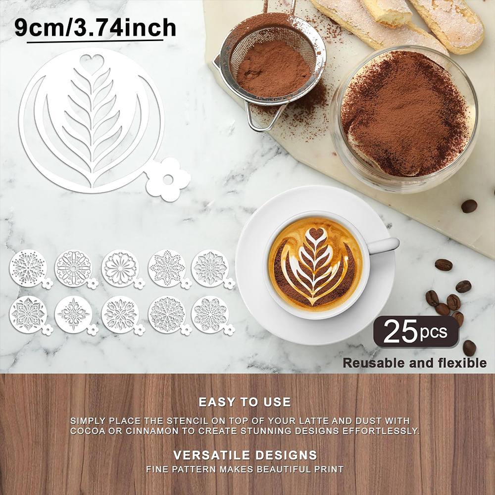 25Pcs Cake Stencil Set Food Gr - огляд і ціна Coffee Shop Equipment