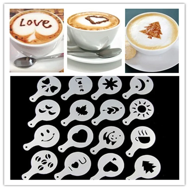 16Pcs/Set Coffee Mold Latte Ca - огляд і ціна Coffee Shop Equipment